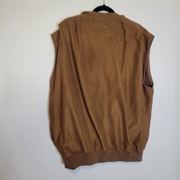 Zero restriction men's size L brown vneck golf vest small FLAW - Picture 7 of 9